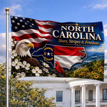 North Carolina Grommet Flag Stars Stripes Freedom Eagle Cardinal