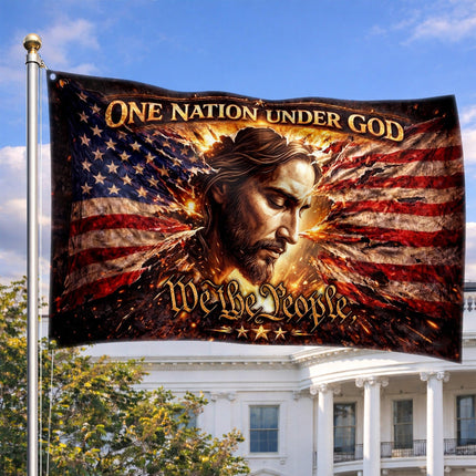 One Nation Under God We The People Grommet Flag