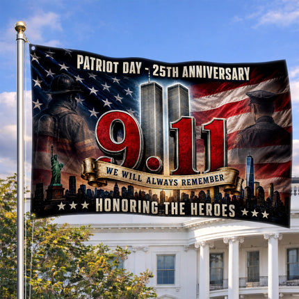 Patriot Day 25th Anniversary 9.11 Honoring The Heroes Grommet Flag