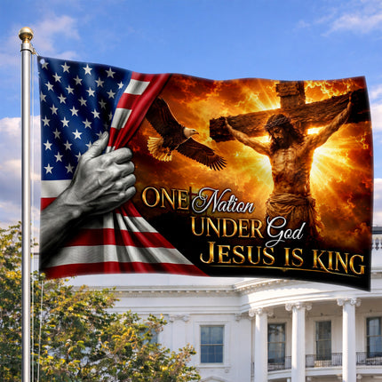 SP-01 Honor Christian Faith Jesus Is King God and Country Flag Easter Christmas