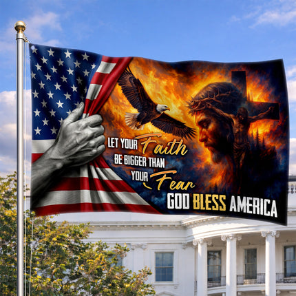SP-01 God Bless America Faith Over Fear Flag Independence Day