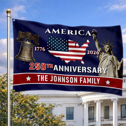 Personalized America 250th Anniversary Patriotic House Flag HOF19 - Charming Present