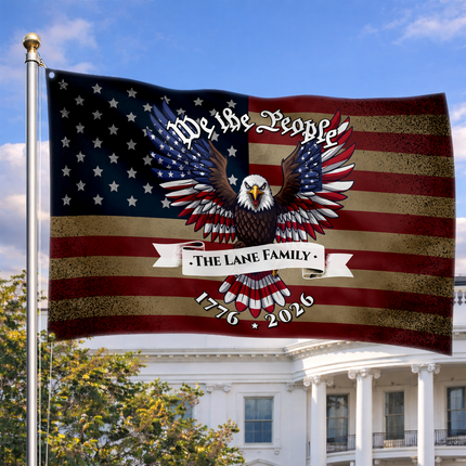 Personalized We The People Patriotic Eagle Flag