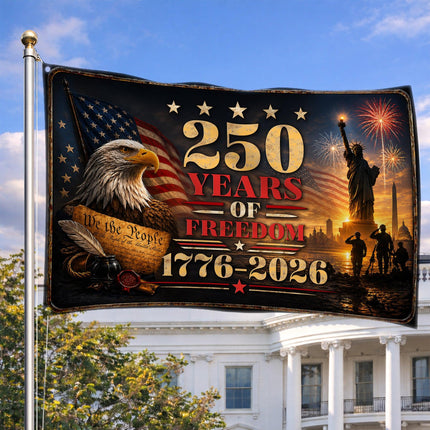 250 Years of Freedom Constitution Eagle Liberty America 250 House Flag
