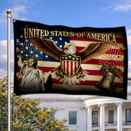 SP-01 American Heritage Flag Bald Eagle Liberty Military Appreciation