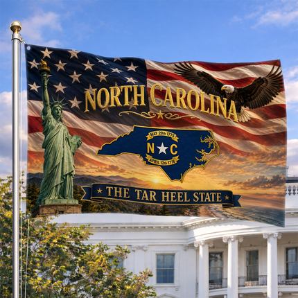 North Carolina Grommet Flag Tar Heel State Eagle Liberty