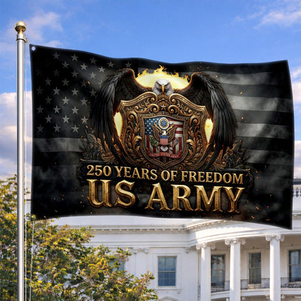 US Army Eagle Golden Shield 250 Years of Freedom House Flag