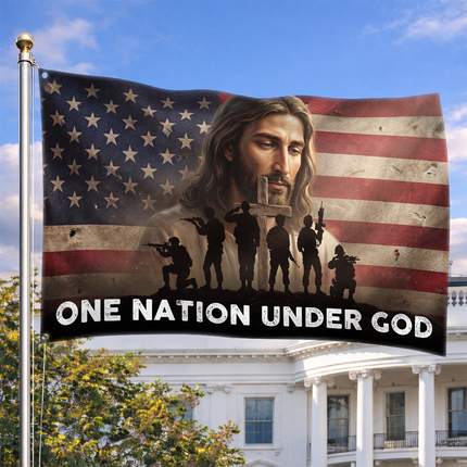 SP-01 One Nation Under God Flag Biblical Faith Church Decoration