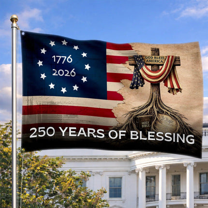 250 Years of Blessing Christian Patriot House Flag America 250 HOF12 - Charming Present