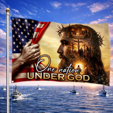 One Nation Under God Jesus Gospel Grommet Flag
