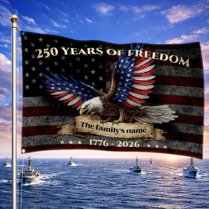 Personalized 250 Years of Freedom Patriotic Eagle Flag HOF7 - Charming Present