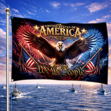 SP-01 Eagle Freedom Flag We The People Independence Day