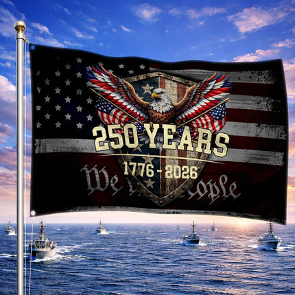 America 250 Years Patriotic Eagle Shield Flag HOF11 - Charming Present