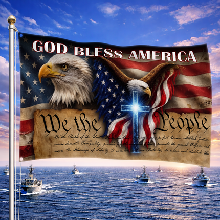 SP-01 We the People Faith and Liberty American Grommet Flag