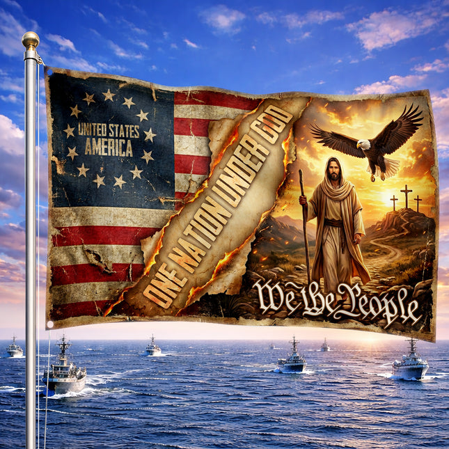 SP-01 One Nation Under God Patriotic Flag Traditional Values