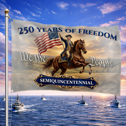 George Washington Semiquincentennial 250 Years of Freedom House Flag