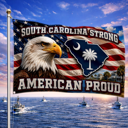 South Carolina Grommet Flag Strong American Proud Eagle