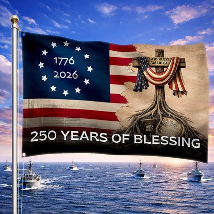 250 Years of Blessing Christian Patriot House Flag America 250 HOF12 - Charming Present