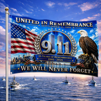 Patriot Day 25th Anniversary United in Remembrance Eagle Flag