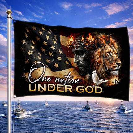 SP-01 Faith Freedom Lion of Judah One Nation Under God Memorial Day Flag