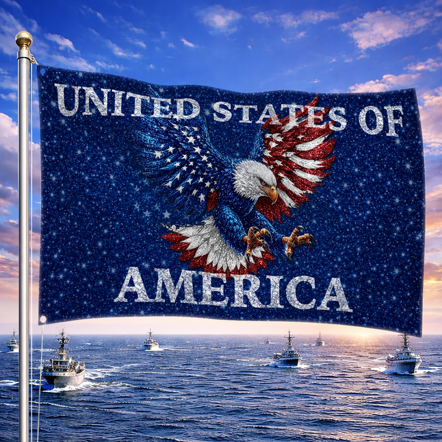 SP-01 Bald Eagle Patriotic Decor Flag National Heritage Patriot Day