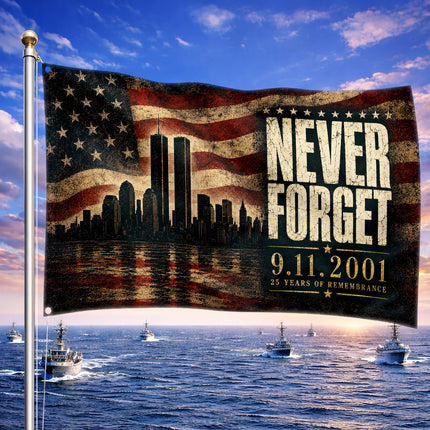 SP-01 Twin Towers American Flag 9/11 Memorial 25th Anniversary Tribute
