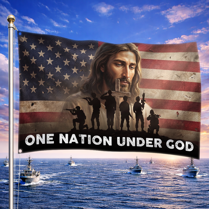 SP-01 One Nation Under God Flag Biblical Faith Church Decoration