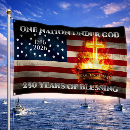 One Nation Under God Christian Patriot Flag America 250 HOF16 - Charming Present