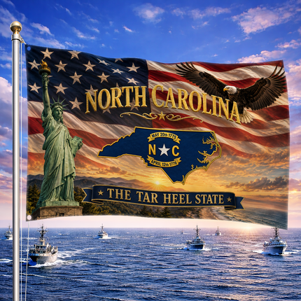 North Carolina Grommet Flag Tar Heel State Eagle Liberty