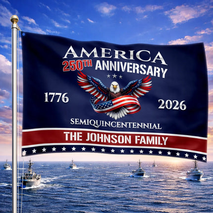 Personalized America 250th Anniversary Semiquincentennial House Flag HOF24 - Charming Present