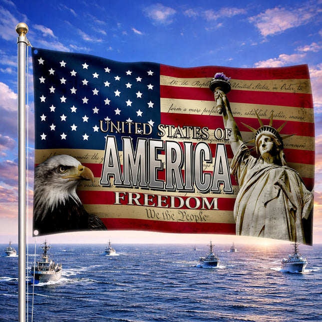 SP-01 USA Faith Flag Faith and Freedom Memorial Day