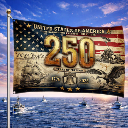 United States of America 250 Years of Freedom Iwo Jima Tall Ship House Flag