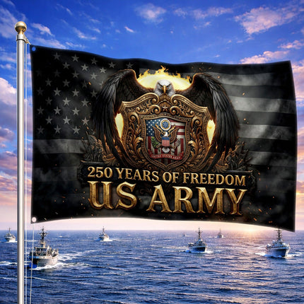US Army Eagle Golden Shield 250 Years of Freedom House Flag