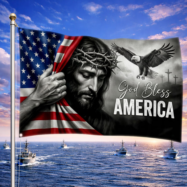 SP-01 God Bless America Christian Faith Flag Faith and Freedom