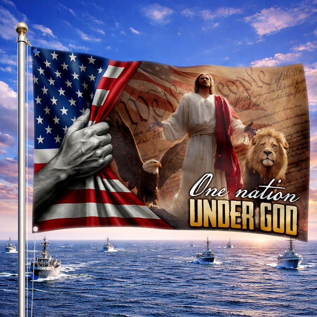 SP-01 God and Country One Nation Under God Flag Independence Day