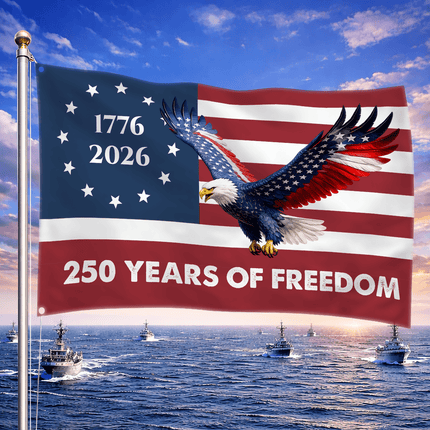 Betsy Ross Flag-Winged Eagle America 250 Crisp House Flag