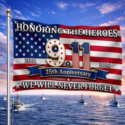 Patriot Day 25th Anniversary Honoring the Heroes Grommet Flag