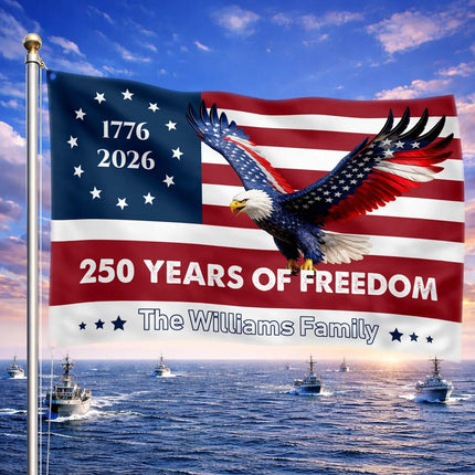 Personalized 250 Years of Freedom Eagle House Flag HOF21 - Charming Present
