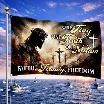 SP-01 One Flag One Faith One Nation Christian Freedom Flag