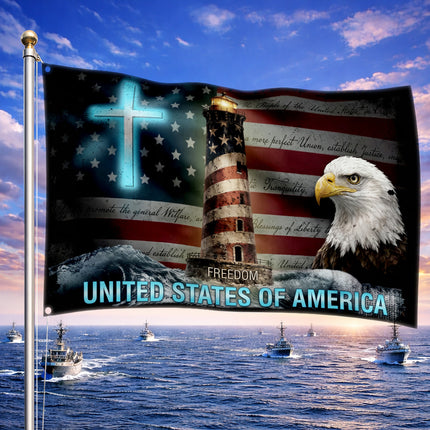 SP-01 American Remembrance Flag Eagle Cross Wreath-Laying Ceremony