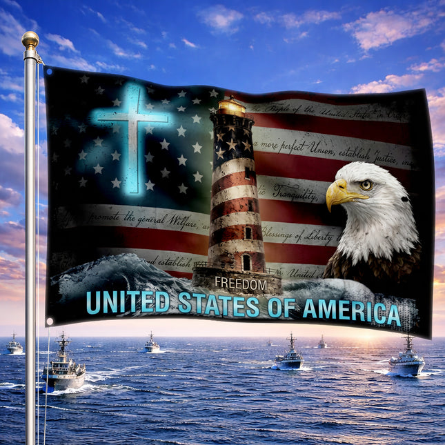 SP-01 American Remembrance Flag Eagle Cross Wreath-Laying Ceremony
