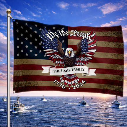 Personalized We The People Patriotic Eagle Flag