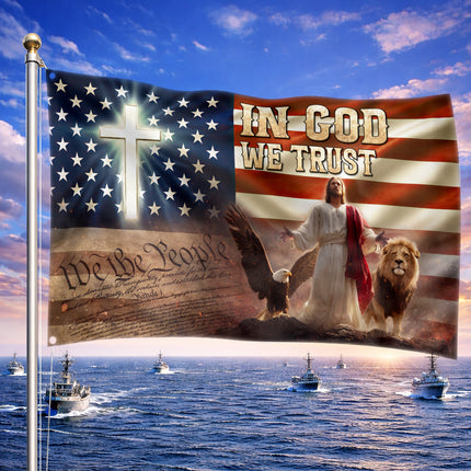 SP-01 In God We Trust American Heritage Faith Flag Veterans Day