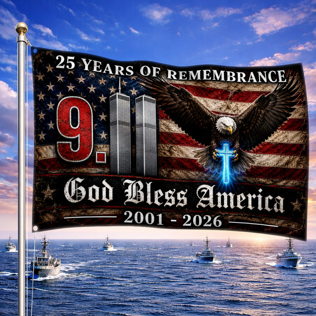 SP-01 God Bless America 9/11 Memorial Flag 2001–2026 Anniversary Tribute