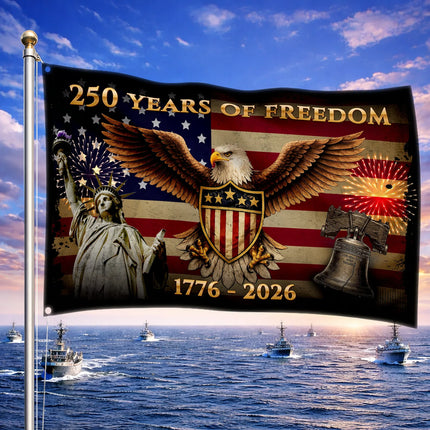 250 Years of Freedom Patriotic America House Flag HOF13 - Charming Present
