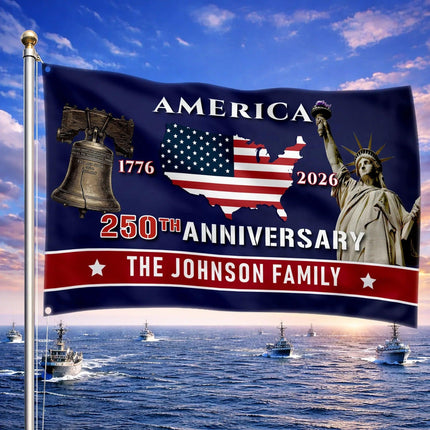 Personalized America 250th Anniversary Patriotic House Flag HOF19 - Charming Present