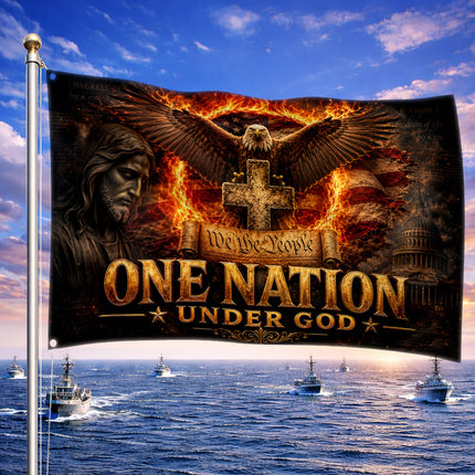SP-01 One Nation Under God Flag God and Country Independence Day