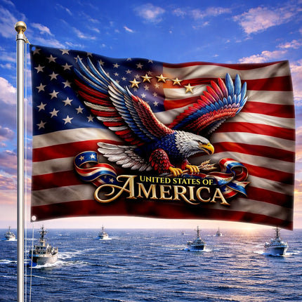 SP-01 God and Country Flag Christian Patriotism Bald Eagle Memorial Day