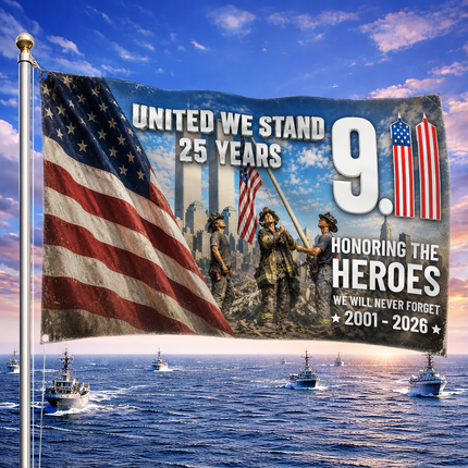 Patriot Day 25th Anniversary United We Stand Heroes Grommet Flag