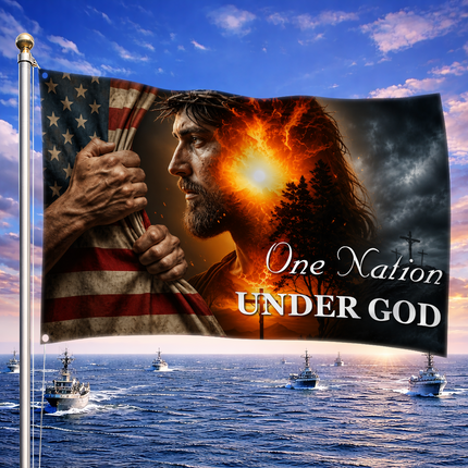 SP-01 Christian Freedom One Nation Under God Jesus Patriotic Flag Memorial Day